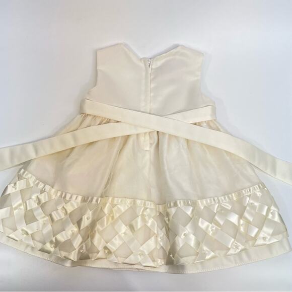 Princess Faith Cream Dress Set 12 Months Pearls Wedding Easter Party Dress - Picture 8 of 8